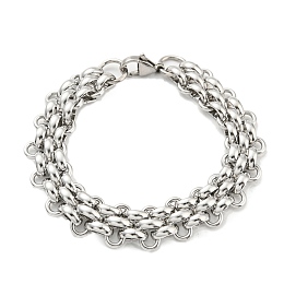 Honeyhandy Non-Tarnish 304 Stainless Steel Mesh Chain Bracelet, Stainless Steel Color, 8 inch(20.4cm)