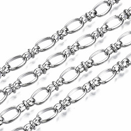 Honeyhandy 304 Stainless Steel Oval Link Chains, with Spool, Unwelded, Stainless Steel Color, 10.3x7x1.8mm, about 16.4 Feet(5m)/roll