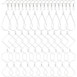 UNICRAFTALE DIY Earring Making Findings About 40pcs 4 Mixed Style Hoop Earrings 40pcs Earring Hook with 40pcs Open Jump Rings Hypo-allergenic Earring for DIY Earring Making Stainless Steel Color