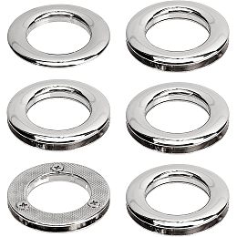 GORGECRAFT 1 Box 4Pcs 1 inch/25.5mm Eyelets Grommets Alloy Loop Snaps Bag Handle Connector Silver Rings Screw-in Round Findings for DIY Sewing Clothes Leather Crafts Bags Replacement Hardware