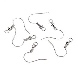 ARRICRAFT 100PCS (50 pairs) Platinum Brass Earring Hooks for Jewelry Making Earring Findings, 18x19mm