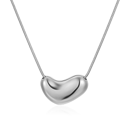 Honeyhandy Non-Tarnish 304 Stainless Steel Pendant Necklaces, Heart, Stainless Steel Color, 18.39 inch(46.7cm)