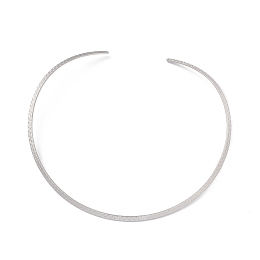 Honeyhandy 304 Stainless Steel Textured Wire Necklace Making, Rigid Necklaces, Minimalist Choker, Cuff Collar, Stainless Steel Color, Inner Diameter: 5-7/8 inch(14.8cm)