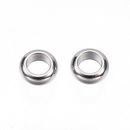 NBEADS 500pcs 304 Stainless Steel Bead Spacers, Ring, Stainless Steel Color