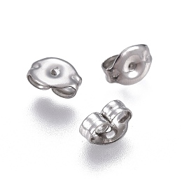 100pc 6x4.5mm Surgical Steel Earnut Earring Backs - Bead Box Bargains