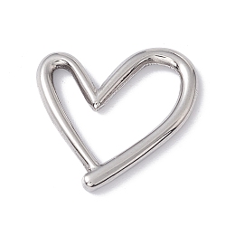 Honeyhandy 304 Stainless Steel Linking Rings, Hollow Asymmetrical Heart, Stainless Steel Color, 19x20x2.5mm, Inner Diameter: 13.5x13.5mm