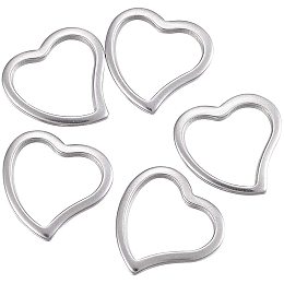 UNICRAFTALE About 100pcs Stainless Steel Links Heart Links Connector Findings Silver Tones Large Hole Charms for Women Men DIY Necklace Bracelet Jewelry Making 14.5x15x1.5mm