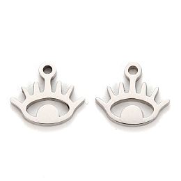 Honeyhandy 304 Stainless Steel Charms, Laser Cut, Eye, Stainless Steel Color, 8.5x9.5x1mm, Hole: 1.2mm