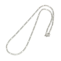 Honeyhandy 304 Stainless Steel Figaro Chain Necklace Making, Stainless Steel Color, 17.91 inch(45.5cm), 3mm