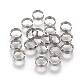 Honeyhandy 201 Stainless Steel Spacer Beads, Flat Round, Stainless Steel Color, 6x1.8mm, Hole: 5mm