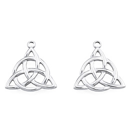 Honeyhandy 201 Stainless Steel Pendants, Trinity Knot, Stainless Steel Color, 27x25.5x2.5mm, Hole: 2.5mm