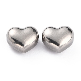 Honeyhandy 304 Stainless Steel Beads, Heart, Stainless Steel Color, 9x10x6mm, Hole: 1.6mm