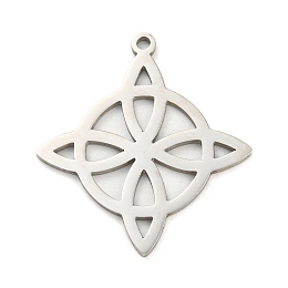 Honeyhandy Non-Tarnish 304 Stainless Steel Pendants, Laser Cut, Witches Knot Wiccan Symbol Charm, Stainless Steel Color, 27x25x1mm, Hole: 1.4mm