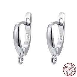 Honeyhandy 925 Sterling Silver Leverback Earrings, with 925 Stamp, Rhodium Plated, 17.5x11x3mm, Hole: 1.5mm, Pin: 0.7mm