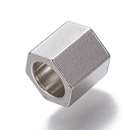 Honeyhandy 201 Stainless Steel Beads, Hexagonal Prism, Stainless Steel Color, 8x8x8mm, Hole: 5.5mm