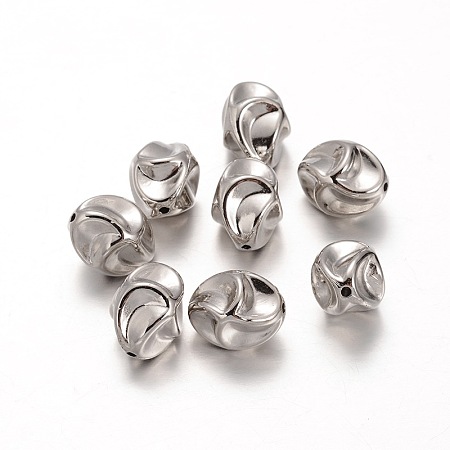 Honeyhandy CCB Plastic Beads, Twist, Platinum, 16x13x13mm, Hole: 1mm