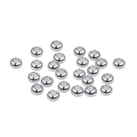 BENECREAT 60 PCS Platinum Plated Beads Metal Spacer Beads for DIY Jewelry Making and Other Craft Work - 4.5x3mm, Abacus Shape