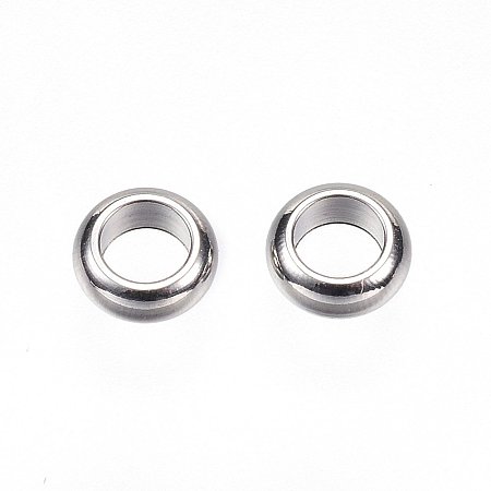 NBEADS 500pcs 304 Stainless Steel Bead Spacers, Ring, Stainless Steel Color