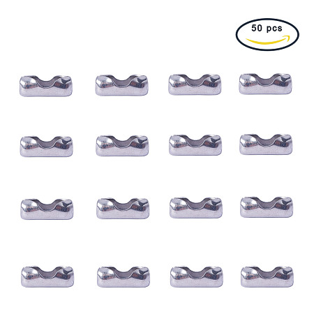 PandaHall Elite 50 Pcs 304 Stainless Steel Ball Chain Connectors Jewelry Necklace Clasps 10.5x4x3.5mm