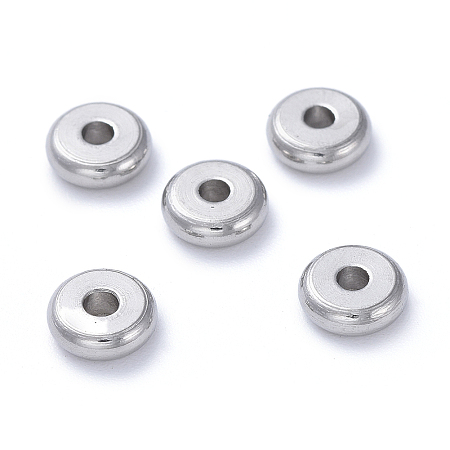 ARRICRAFT 304 Stainless Steel Spacer Beads, Rondelle, Stainless Steel Color, 6x2mm, Hole: 1.6mm