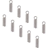 UNICRAFTALE About 100pcs Mini Stainless Steel Cord Ends Fit for 1.4mm Cord 8mm Long Tube Coil End Leather Cord Ends Caps for DIY Jewelry Making