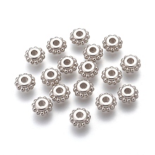 Honeyhandy CCB Plastic Bead Spacers, Rondelle, Platinum, 8.5x4.4mm, Hole: 2.5mm