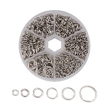 Honeyhandy 1600 pcs Iron Open Jump Rings, Metal Connectors for DIY Jewelry Crafting and Keychain Accessories, Platinum, 18~21 Gauge, 4~10x0.7~1mm, Inner Diameter: 2.6~8mm, about 1600pcs/box