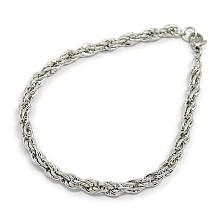 Honeyhandy Tarnish Resistant Fashionable 304 Stainless Steel Rope Chain Bracelet Making, with Lobster Claw Clasps, Stainless Steel Color, 8-1/8 inch(205mm), 5mm