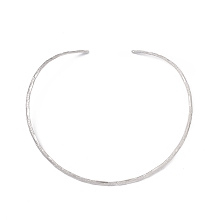 Honeyhandy 304 Stainless Steel Textured Wire Necklace Making, Rigid Necklaces, Minimalist Choker, Cuff Collar, Stainless Steel Color, 0.4cm, Inner Diameter: 5-3/8 inch(13.78cm)