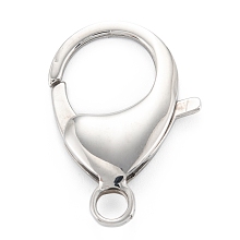 Honeyhandy 304 Stainless Steel Lobster Claw Clasps, Parrot Trigger Clasps, Stainless Steel Color, 32.5x23x5mm, Hole: 4.4mm