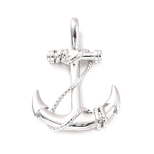 Honeyhandy 304 Stainless Steel Pendants, Anchor, Stainless Steel Color, 37x26.5x7.5mm, Hole: 7x5mm