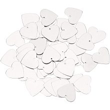 UNICRAFTALE about 50pcs 304 Stainless Steel Blank Pendants Heart Charm Metal Polished Love Heart Metal Charms for Bracelets Necklace Making 24.5x27x1mm, Hole 1.5mm