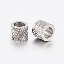 Honeyhandy 304 Stainless Steel Beads, Column, Stainless Steel Color, 5x4.5mm, Hole: 3mm