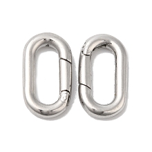 Honeyhandy 304 Stainless Steel Spring Gate Ring, Stainless Steel Color, 18.5x10x3mm