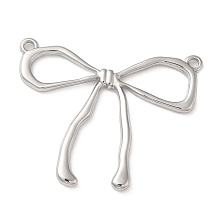 Honeyhandy 304 Stainless Steel Pendants, Bowknot Charms, Stainless Steel Color, 32x40x2.5mm, Hole: 1.8mm