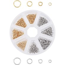 UNICRAFTALE About 800pcs 8 Sizes Close but Unsoldered Jumps Rings Metal Connector O Rings Stainless Steel Jump Rings Connectors for DIY Jewelry Making Golden & Stainless Steel Color