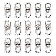 Honeyhandy Alloy Double Eye Swivel Clasps, Swivel Snap Hook, Key Clasp Connectors, Platinum, 16x6.5x4.5mm, Hole: 4.5x4mm