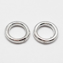 Honeyhandy Alloy Round Rings, Soldered Jump Rings, Closed Jump Rings, Platinum, 18 Gauge, 7x1mm, Hole: 4.5mm, Inner Diameter: 4mm