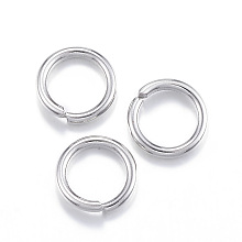 Honeyhandy 304 Stainless Steel Jump Rings, Open Jump Rings, Stainless Steel Color, 18 Gauge, 6.5x1mm, Inner Diameter: 4.5mm, about 180pcs/20g