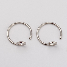 Honeyhandy 316L Surgical Stainless Steel Earring Hooks, with Vertical Loop, Stainless Steel Color, 10x10x4mm, Pin: 0.7mm