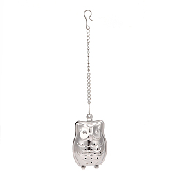 Honeyhandy 304 Stainless Steel Tea Infuser, Owl with Chain Hook, Tea Ball Strainer Infusers, Stainless Steel Color, 170mm