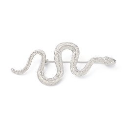 Honeyhandy Alloy Snake Brooch Pin, Badge for Backpack Clothes, Platinum, 72x28x9mm