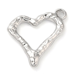 Honeyhandy 304 Stainless Steel Pendants, Heart Charm, Stainless Steel Color, 21x22x3mm, Hole: 2mm