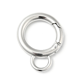 Honeyhandy 304 Stainless Steel Spring Gate Rings, Stainless Steel Color, 28x21.5x3.5mm, 7 Gauge, Hole: 6x4.5mm