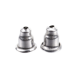 Honeyhandy 304 Stainless Steel Ear Nuts, Earring Backs, Stainless Steel Color, 6x5mm, Hole: 1mm