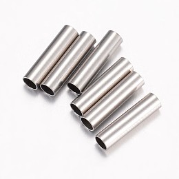 Honeyhandy 304 Stainless Steel Tube Beads, Stainless Steel Color, 15x2.5mm, Hole: 2mm