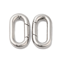 Honeyhandy 304 Stainless Steel Spring Gate Ring, Stainless Steel Color, 18.5x10x3mm