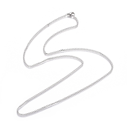 Honeyhandy Non-Tarnish Unisex 304 Stainless Steel Curb Chain/Twisted Chain Necklaces, with Lobster Claw Clasps, Stainless Steel Color, 23.4 inch(59.5cm)