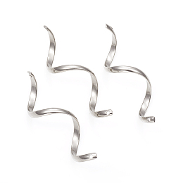 Honeyhandy 304 Stainless Steel Links,  Spiral, Stainless Steel Color, 49.5~50.5x3x1.5mm, Hole: 1.2mm