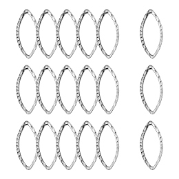 Honeyhandy 304 Stainless Steel Linking Rings, Marquise Links, Horse Eye, Stainless Steel Color, 18x8x0.8mm, Inner Diameter: 6x15mm